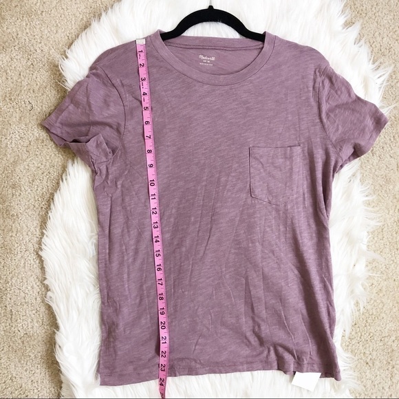 New Madewell Pocket Cotton Tee Crewneck Short Sleeve Top in Fig - Picture 10 of 10